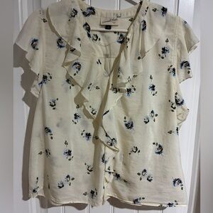 Universal Thread Cream Floral Ruffle Blouse